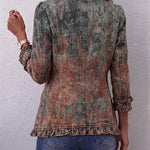 Benita - Chaqueta Degradado Texturizado con Volantes