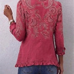 Adoración - Chaqueta Cachemira Rosa con Volantes