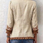 Almudena - Chaqueta Floral Bordada con Volantes