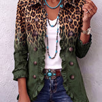 Mercedes - Chaqueta Blazer Leopardo Degradado con Volantes