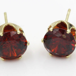 Ruby Round Stud Earrings