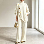 Ana - Conjunto de Punto, Jersey Cuello Alto y Pantalón Ancho