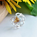 Adjustable 18K Gold Plated Honeycomb Ring