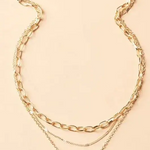 Vintage gold layered chain & pendant necklace