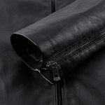 PU Leather Stand Collar Jacket