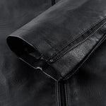 PU Leather Stand Collar Jacket